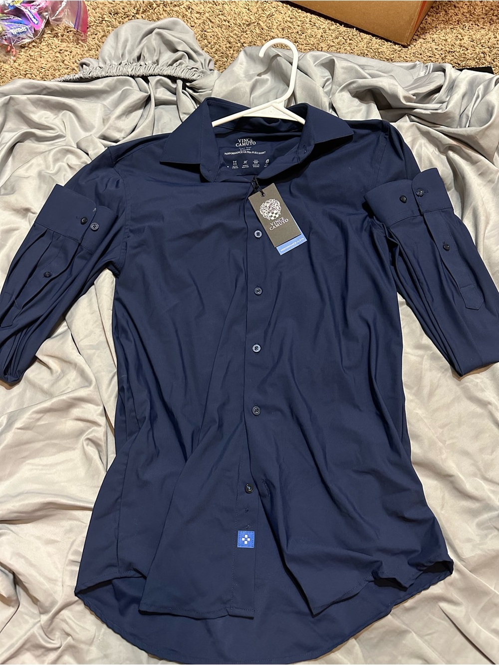 Vince Camuto Men's Navy Blue Dress Shirt